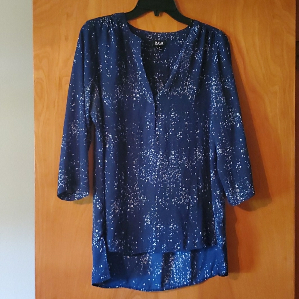 Blue speckled blouse
